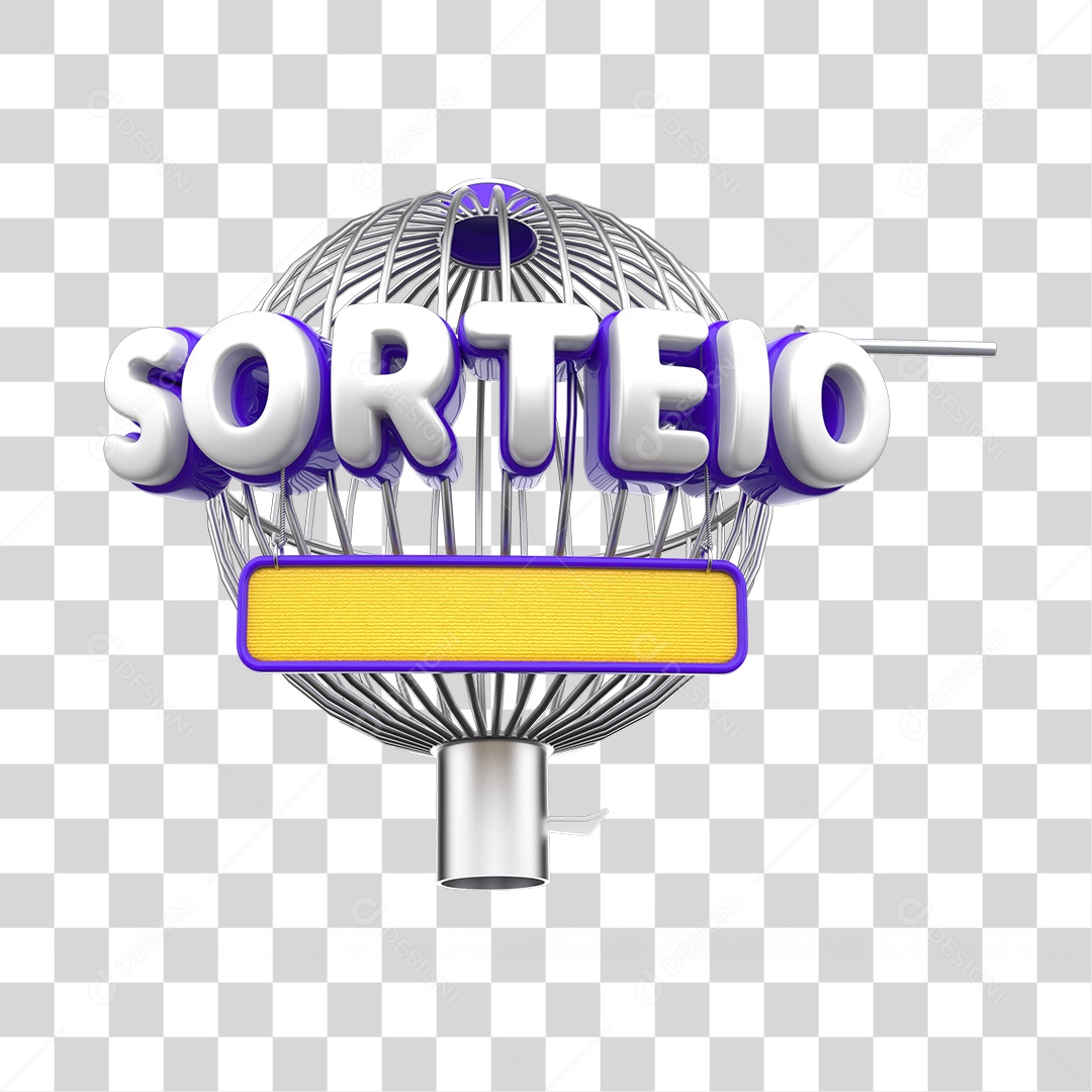 Sorteio Selo 3D Para Composição PNG Transparente