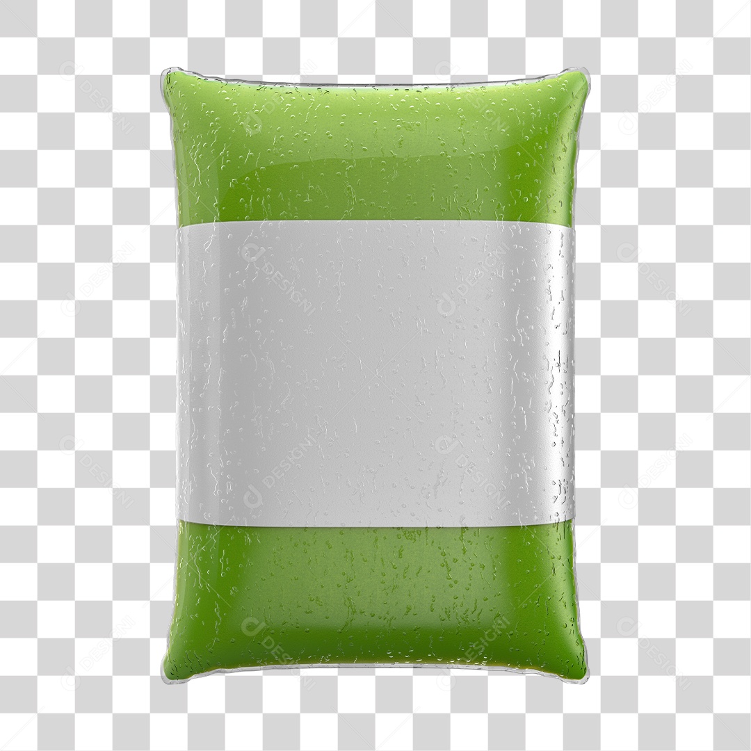 Pacote Verde De Polpa de Fruta Elemento 3D Para Composição PNG Transparente