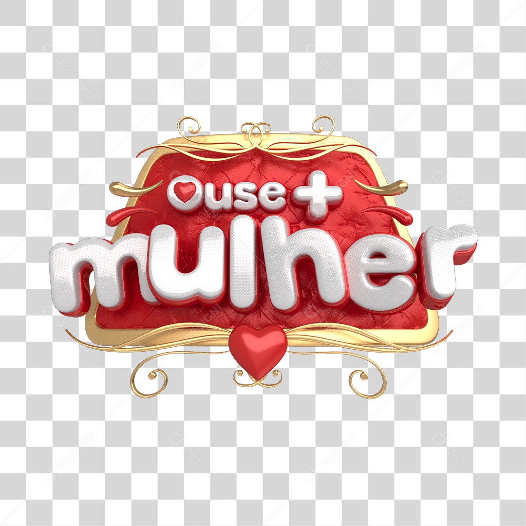 Ouse + Mulher Selo 3D Do Dia Da Mulher Para Composição PNG Transparente