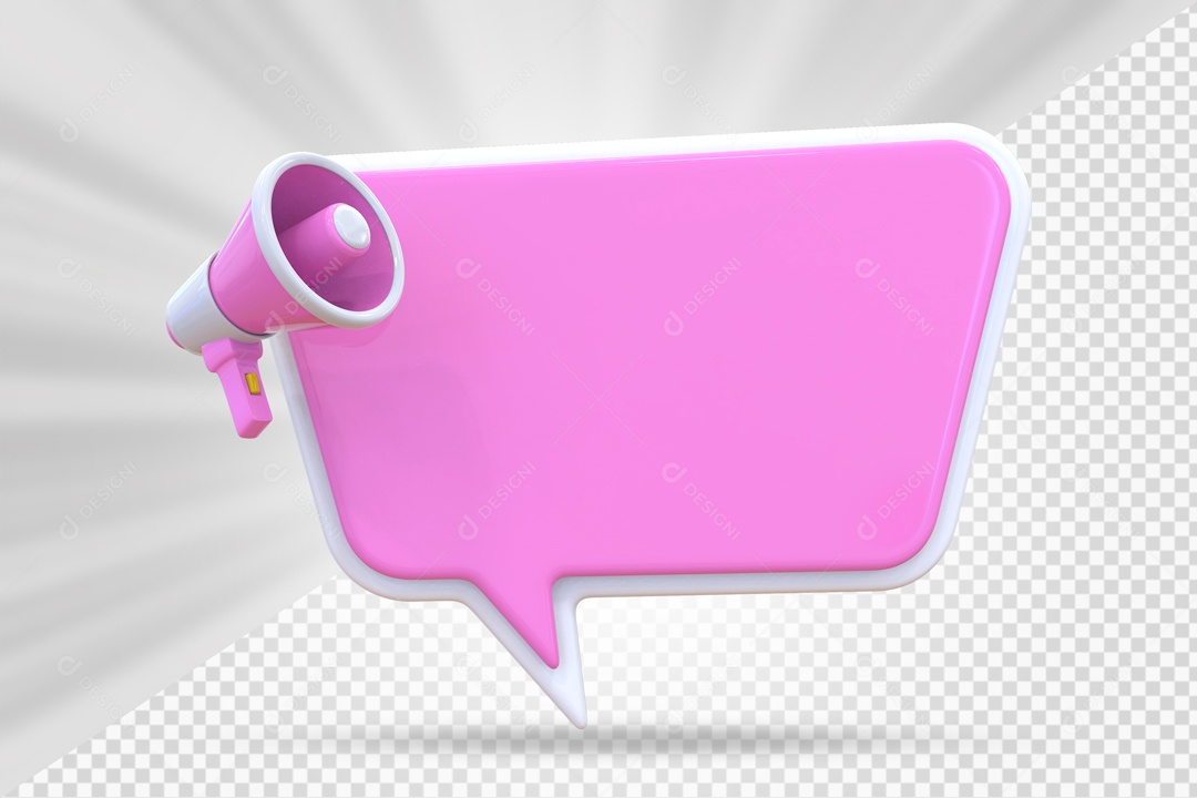 Caixa De Mensagem e Notificação Elemento 3D Rosa PSD
