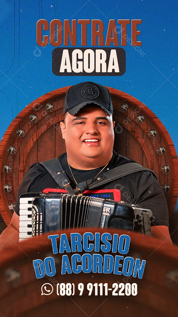 Story Contrate Agora Tarcísio Do Acordeon Flyer Social Media PSD Editável