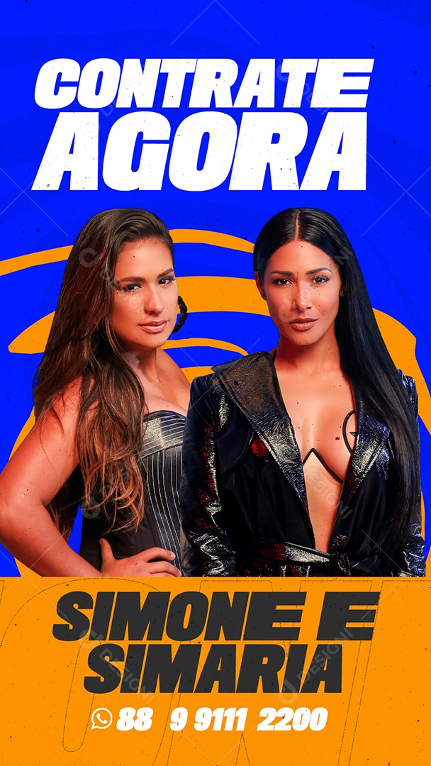 Story Contrate Agora Simone E Simaria Flyer Social Media PSD Editável