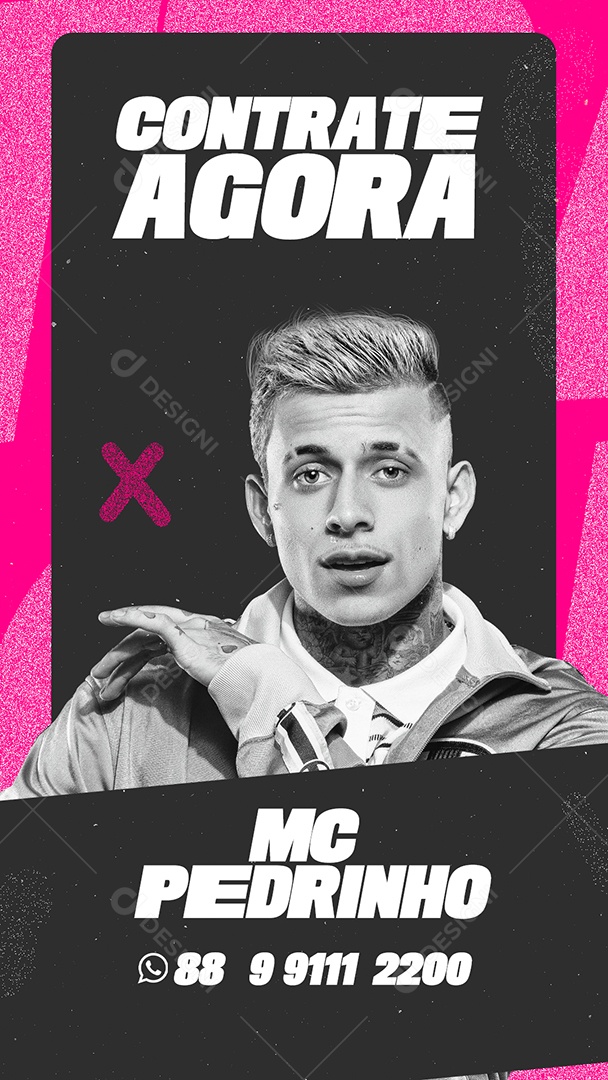 Story Contrate Agora Mc Pedrinho Flyer Social Media PSD Editável