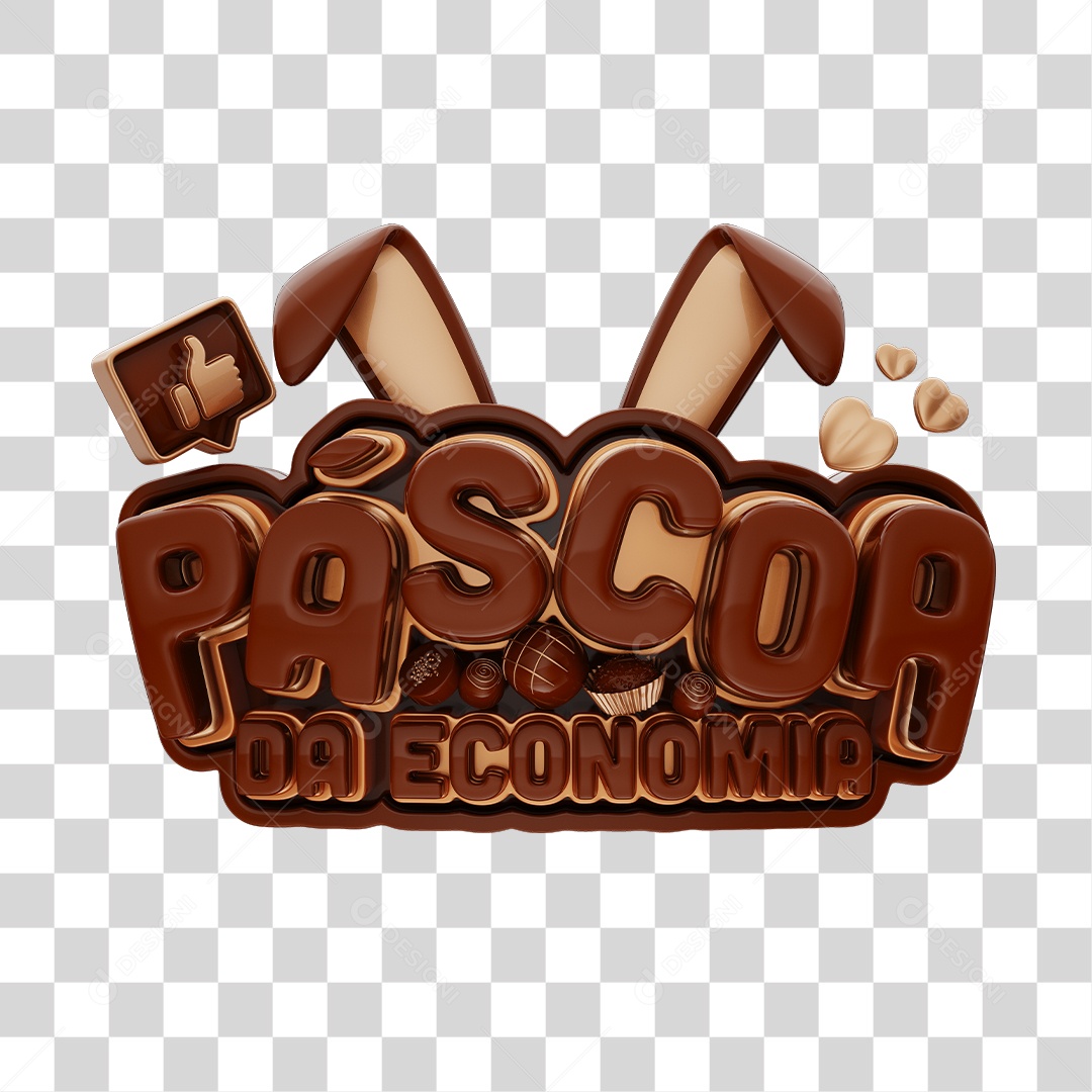 Páscoa Da Economia Selo 3D Para Composição PNG Transparente