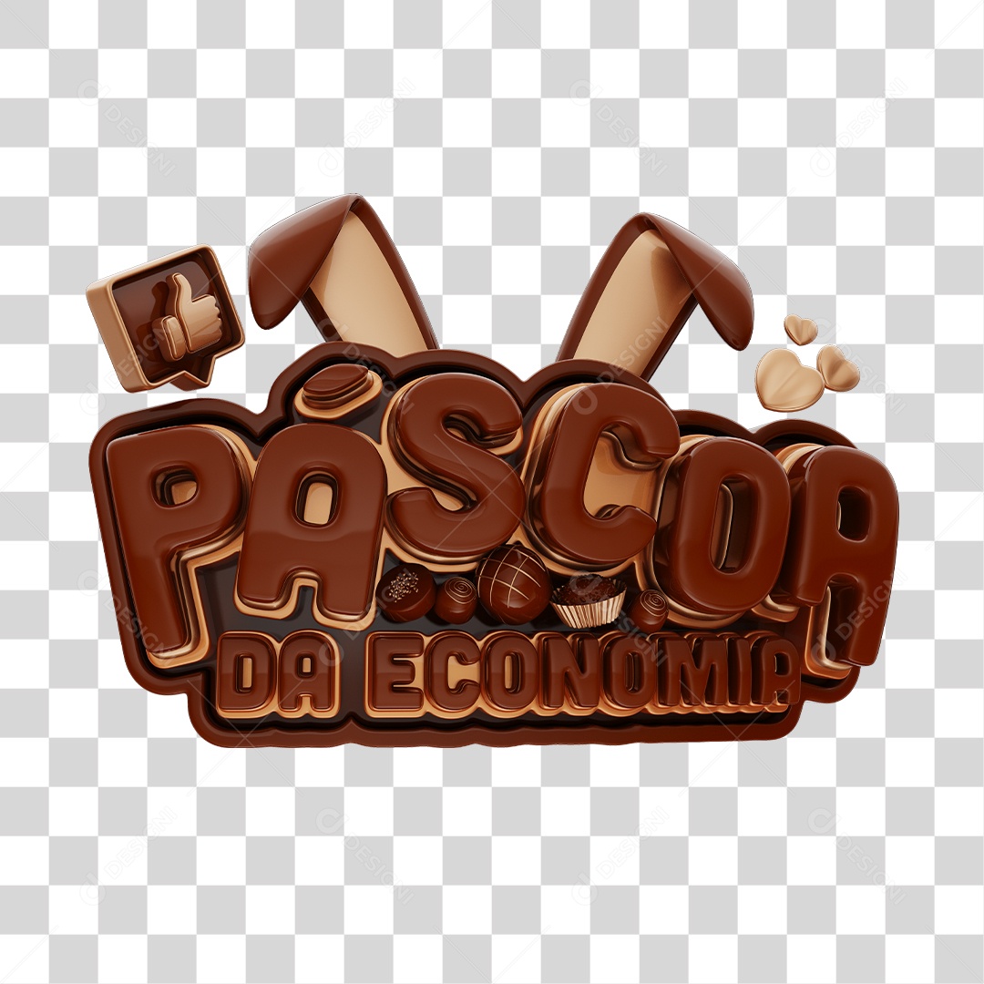 Páscoa Da Economia Selo 3D Para Composição PNG Transparente