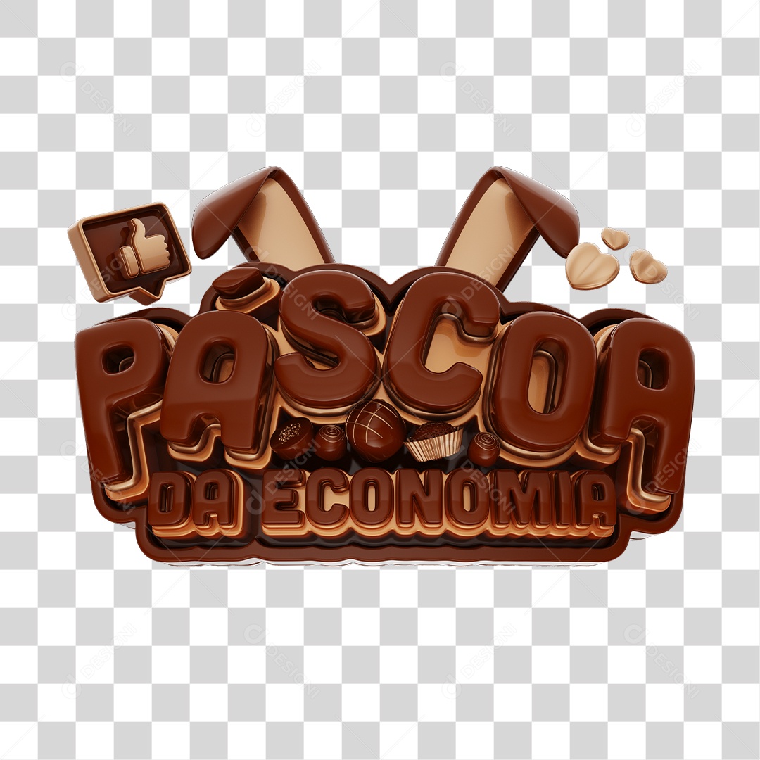 Páscoa Da Economia Selo 3D Para Composição PNG Transparente