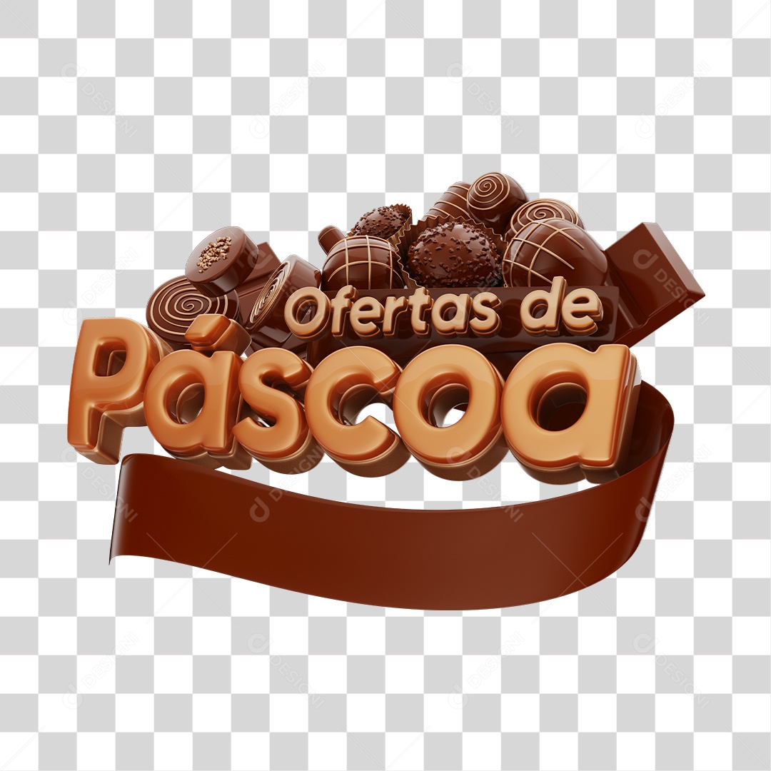 Ofertas De Páscoa Selo 3D Para Composição PNG Transparente