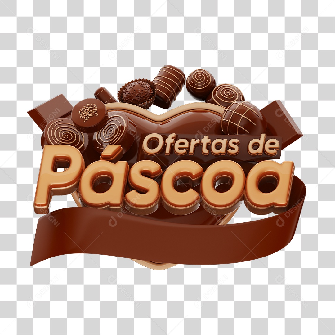 Selo 3D Ofertas De Páscoa Para Composição PNG Transparente