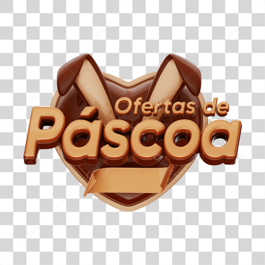 Ofertas De Páscoa Selo 3D De Chocolate Para Composição PNG Transparente