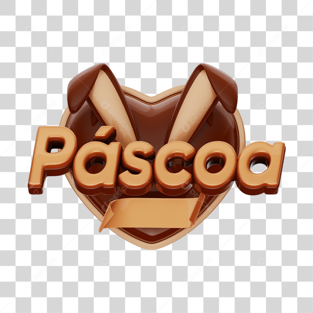 Páscoa Selo 3D De Chocolate Para Composição PNG Transparente