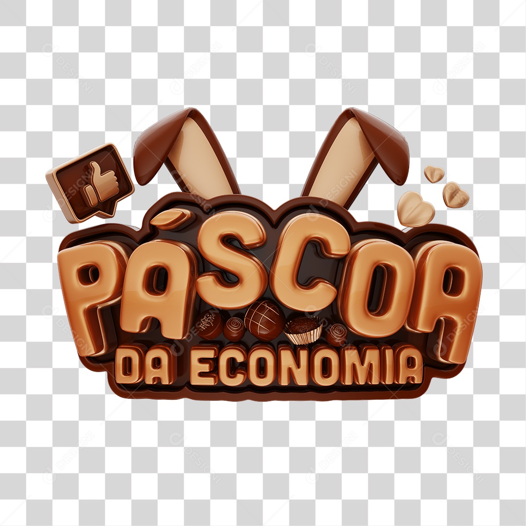 Páscoa Da Economia Selo 3D De Chocolate Para Composição PNG Transparente