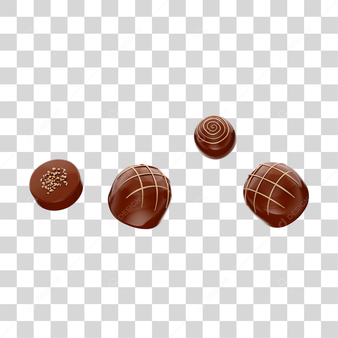 Chocolates De Páscoa Elemento 3D Para Composição PNG Transparente