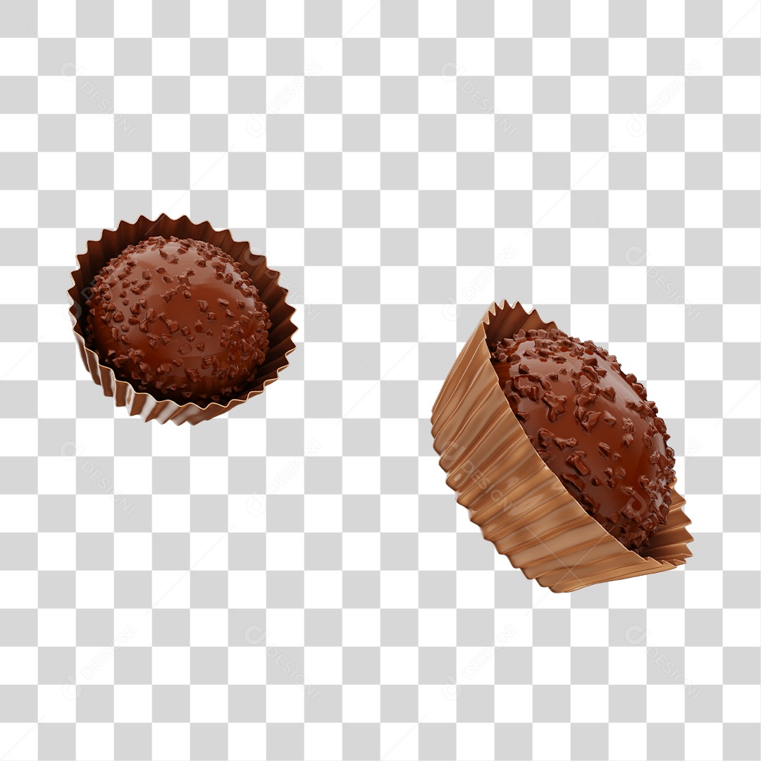 Brigadeiros De Páscoa Elemento 3D Para Composição PNG Transparente