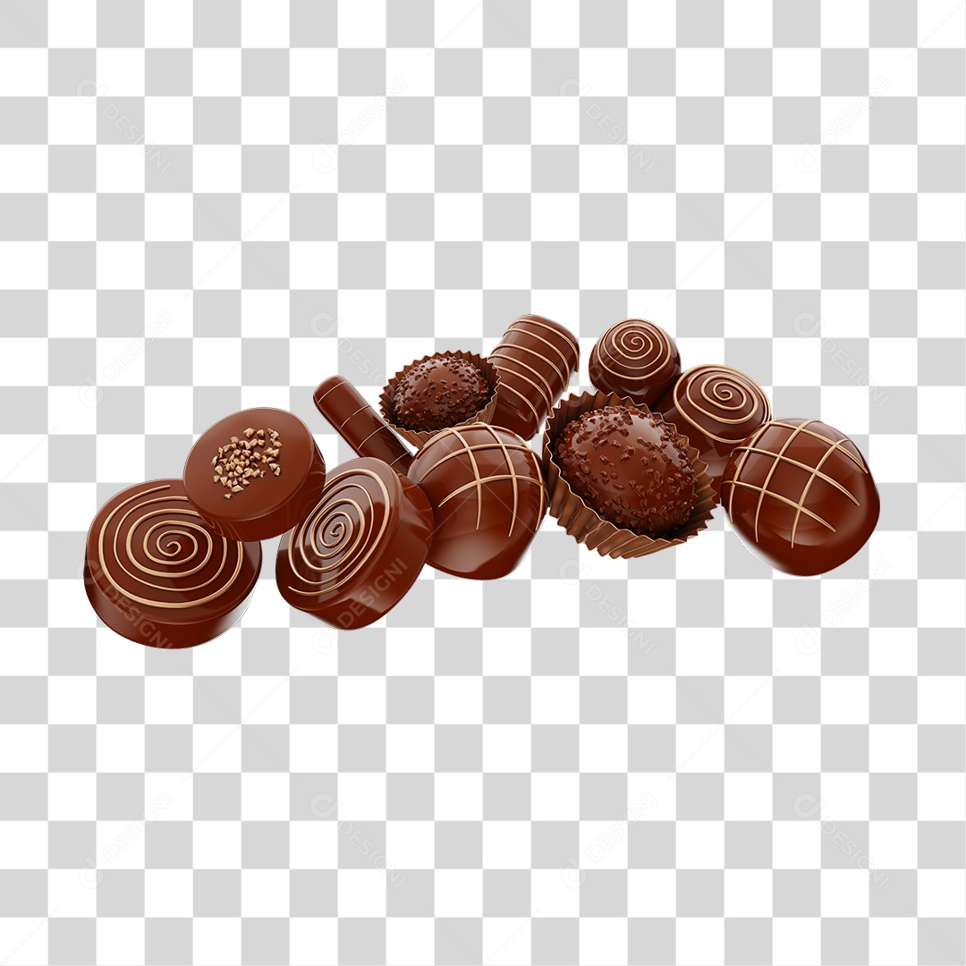 Chocolates De Páscoa Elemento 3D Para Composição PNG Transparente