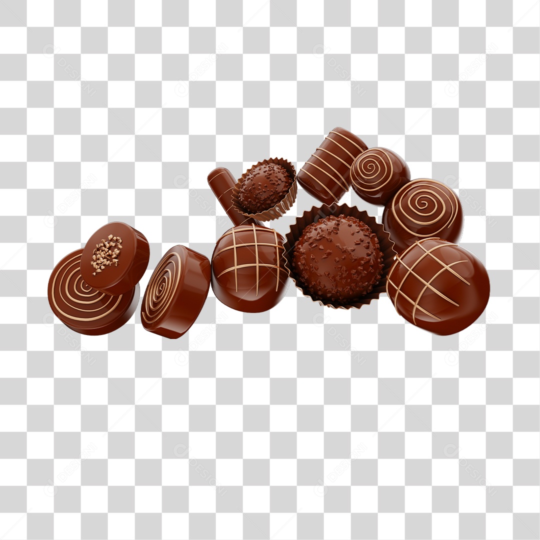 Chocolates De Páscoa Elemento 3D Para Composição PNG Transparente