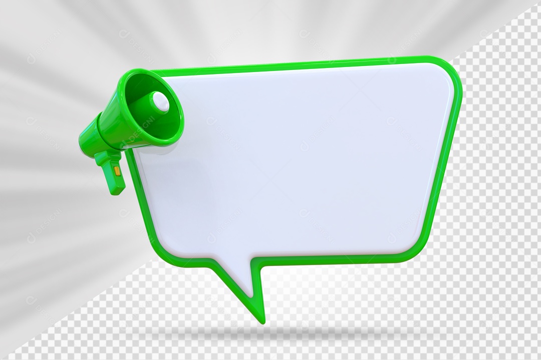 Caixa De Mensagem e Notificação Elemento 3D Verde PSD