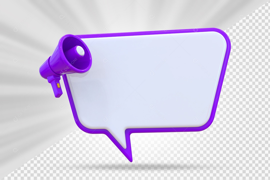 Caixa De Mensagem e Notificação Elemento 3D Roxo PSD