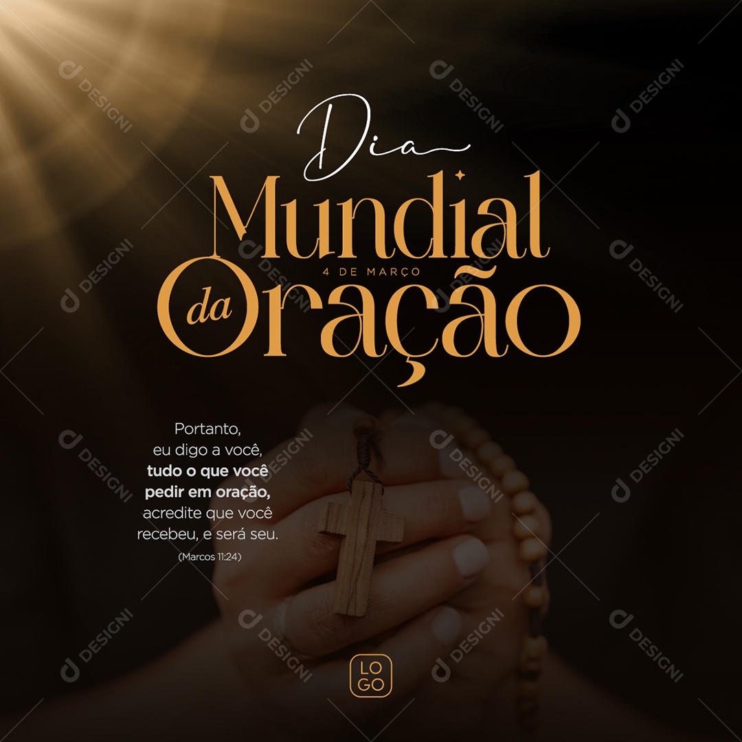 Dia Mundial da Oração 4 de Março Social Media PSD Editável