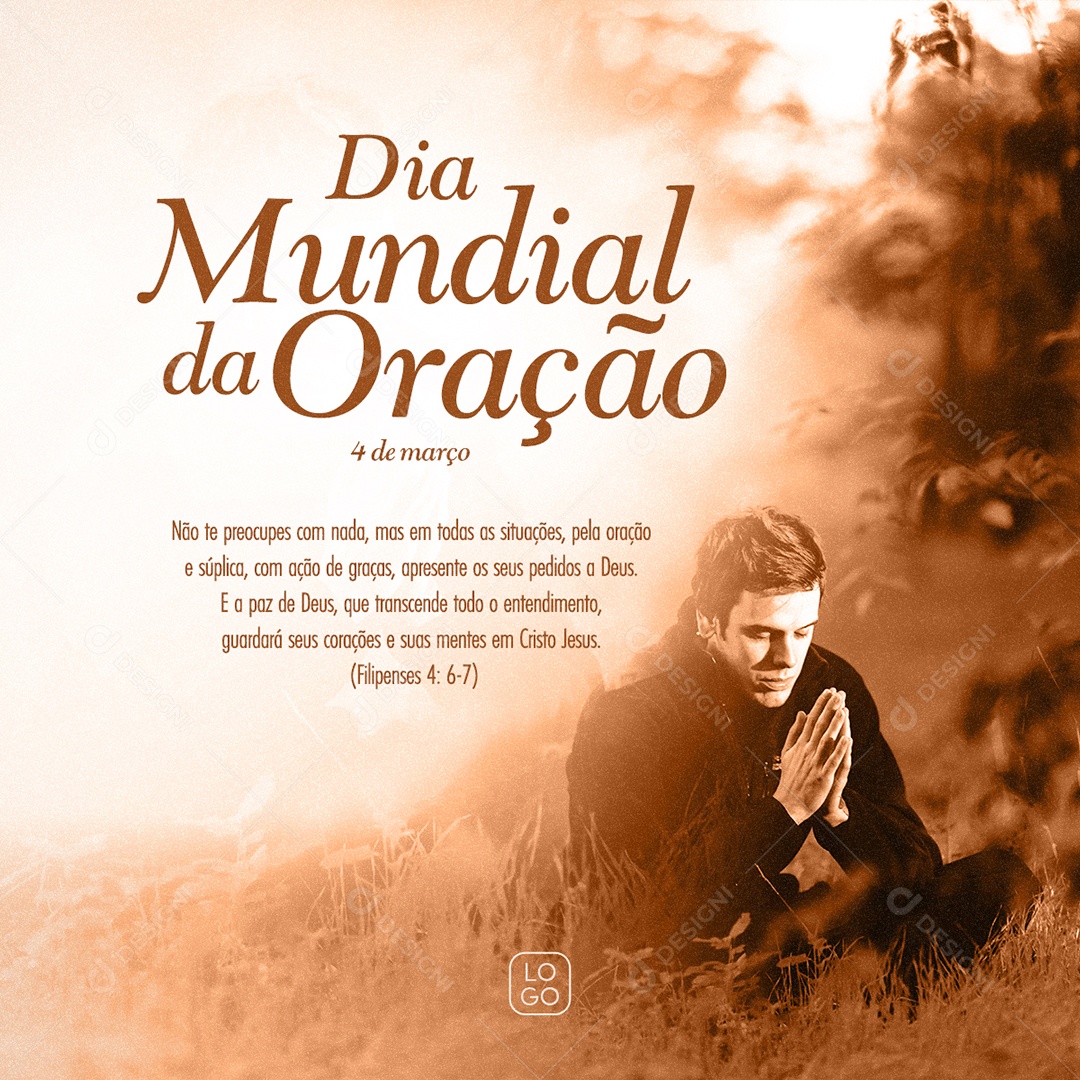 Dia Mundial da Oração 4 de Março Social Media PSD Editável