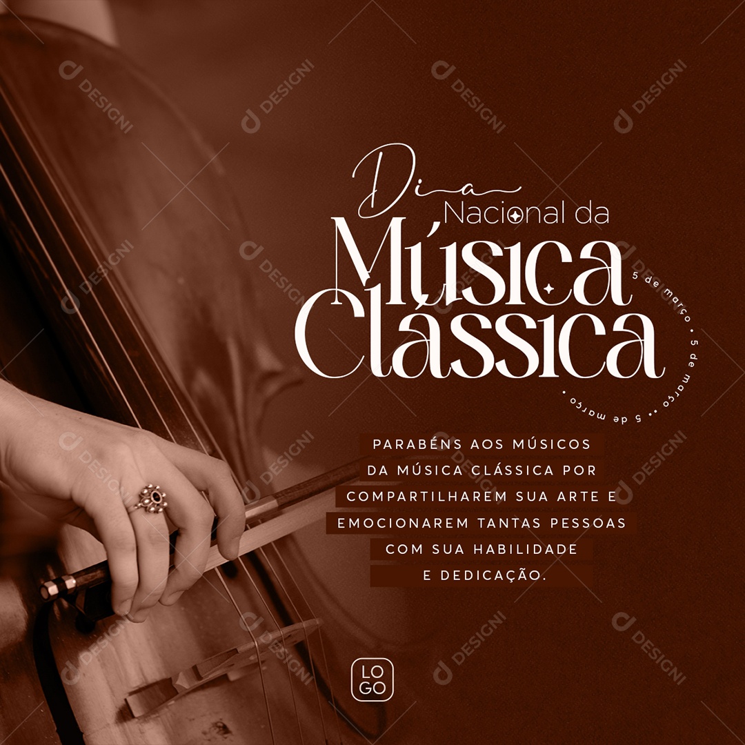 Dia Nacional da Música Clássica Social Media PSD Editável