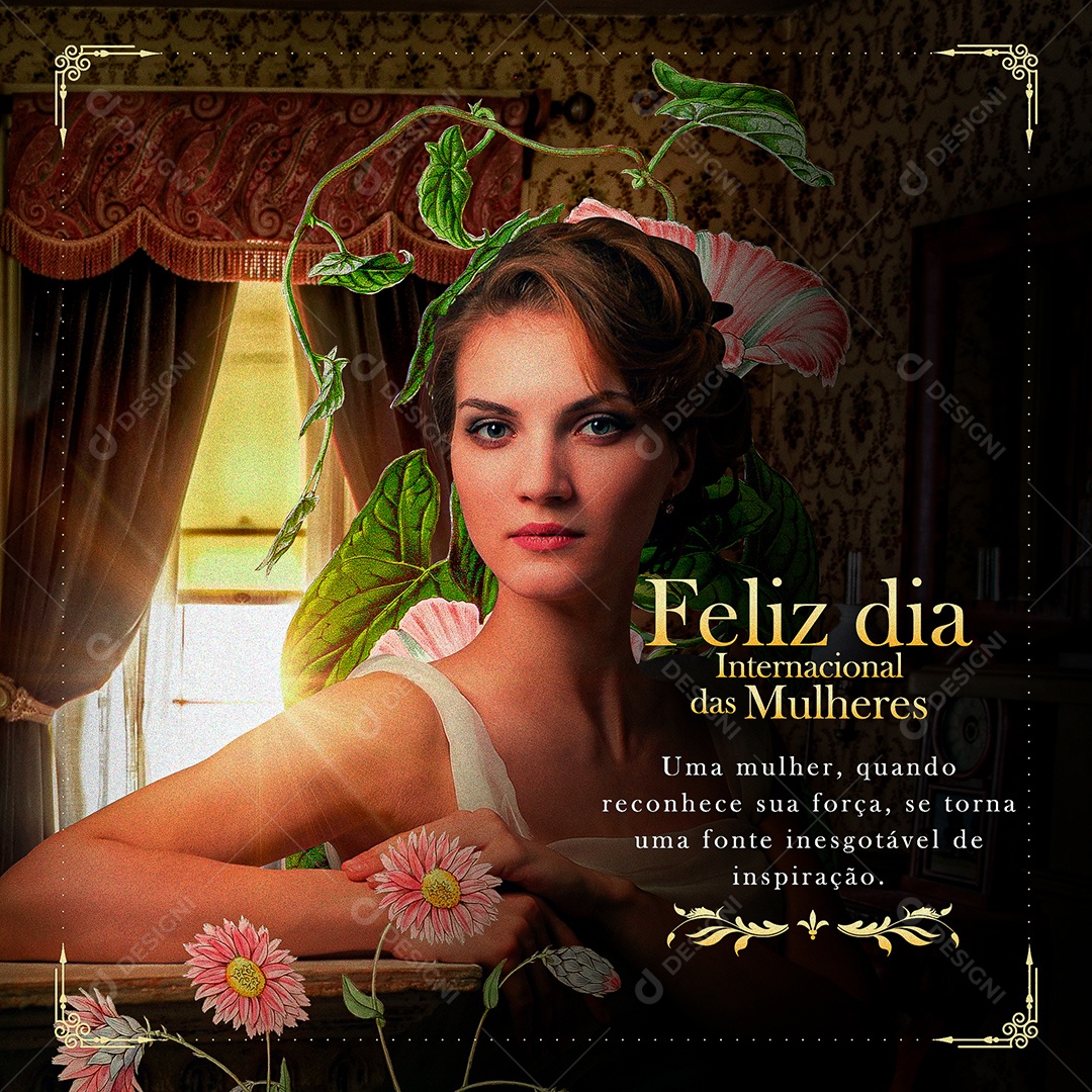 Feliz Dia Internacional da Mulher 8 De Março Social Media PSD Editável