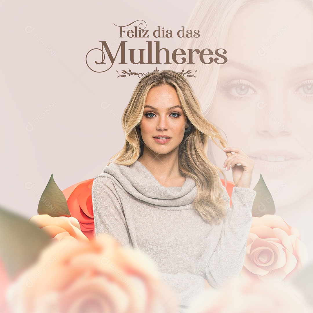 Feliz Dia das Mulheres 08 de Março Dia Internacional da Mulher Social Media PSD Editável