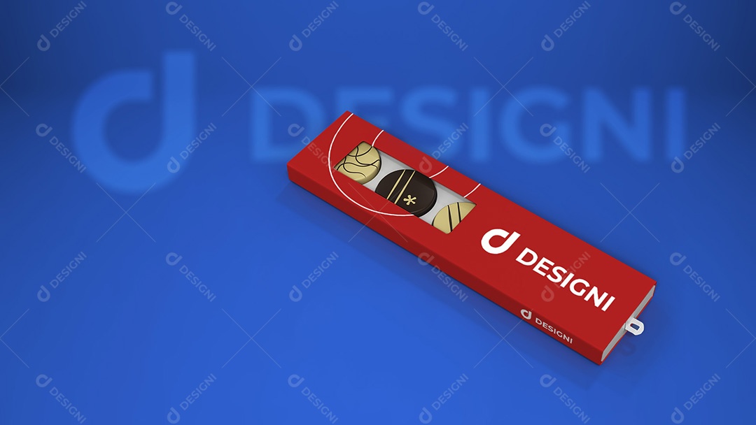 Mockup De Caixa De Chocolate Vermelho Designi PSD Editável