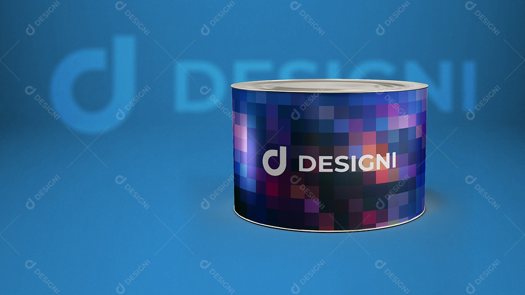 Mockup De Caixa Metálica Cilíndrica PSD Editável
