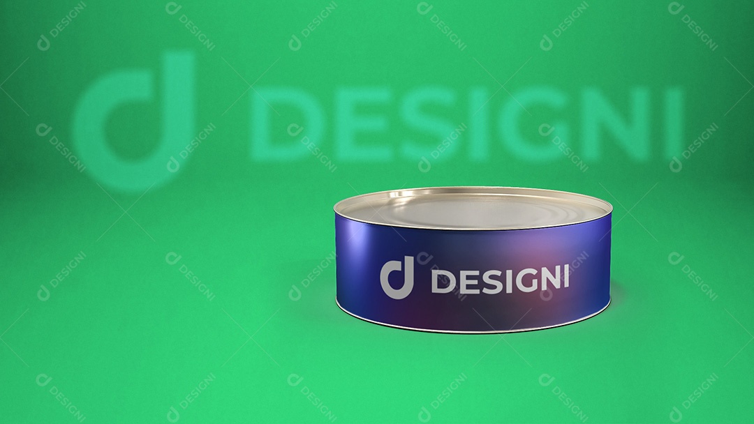 Mockup De Caixa Metálica Cilíndrica PSD Editável