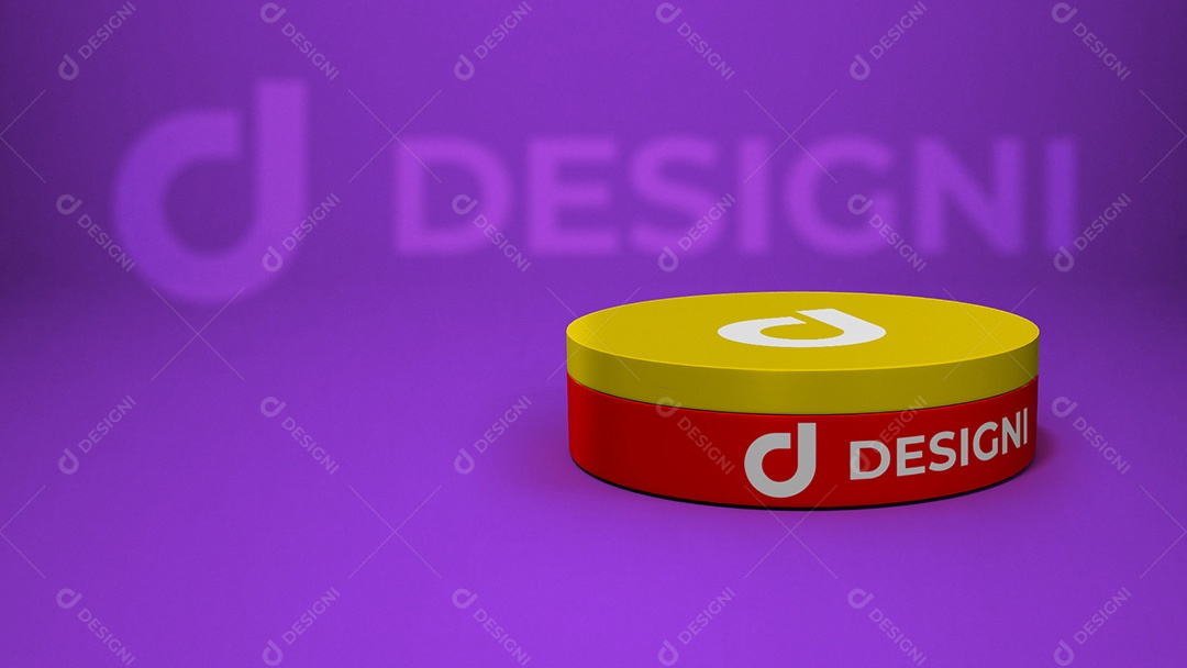 Mockup De Caixa Redonda De Presente Vermelha Com Tampa Amarela PSD Editável