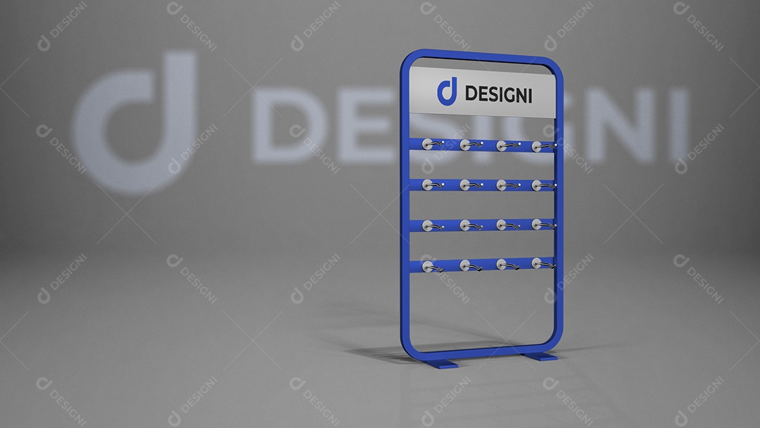 Mockup De Expositor Azul Designi PSD Editável
