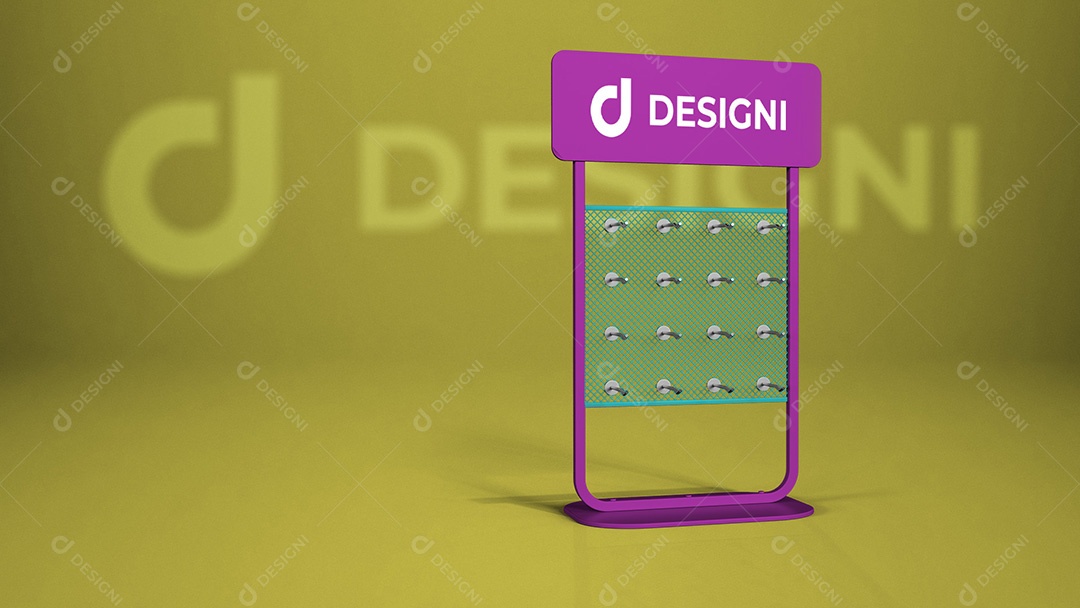 Mockup De Expositor Roxo Designi PSD Editável