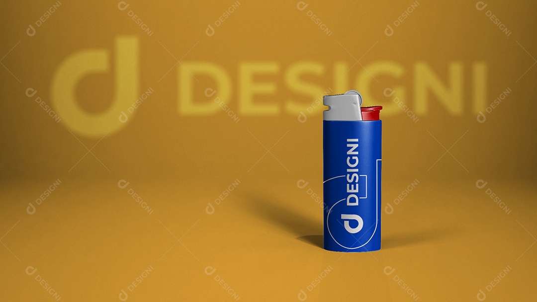 Mockup De Isqueiro Azul Designi PSD Editável