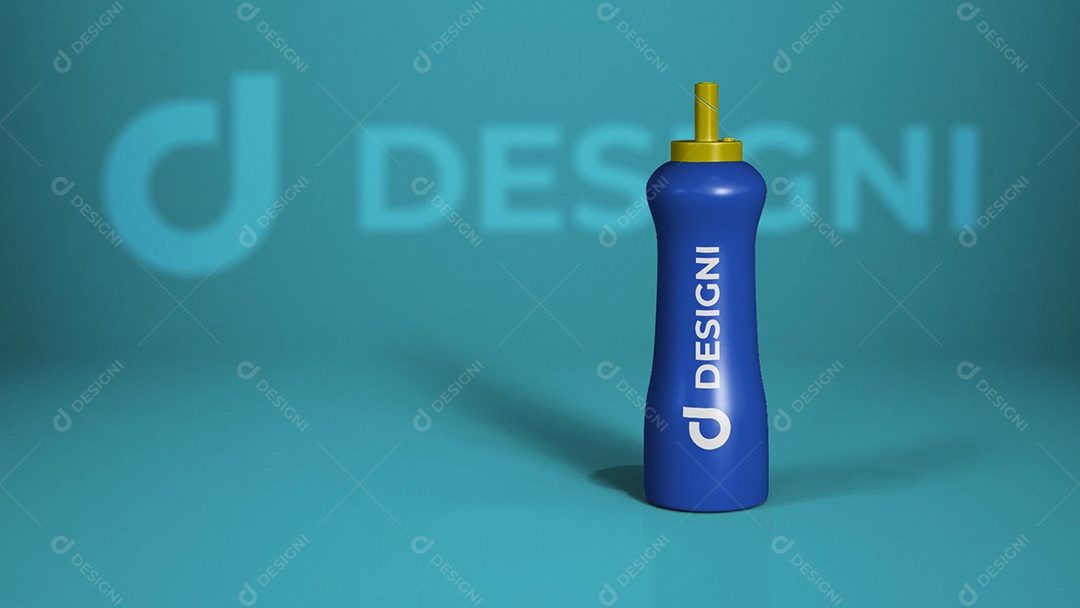 Mockup De Squeeze Garrafa PSD Editável