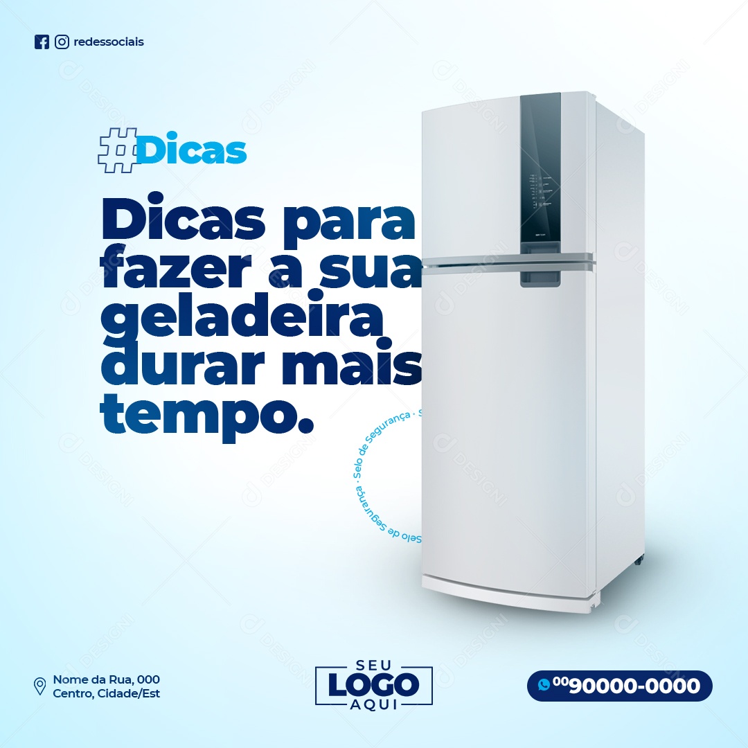 Refrigeração Dicas Para Fazer Social Media PSD Editável