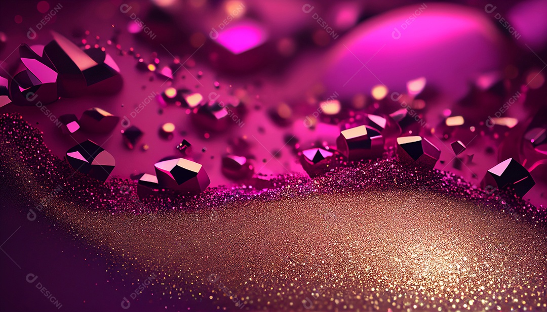 Background de glitter dourado e rosa