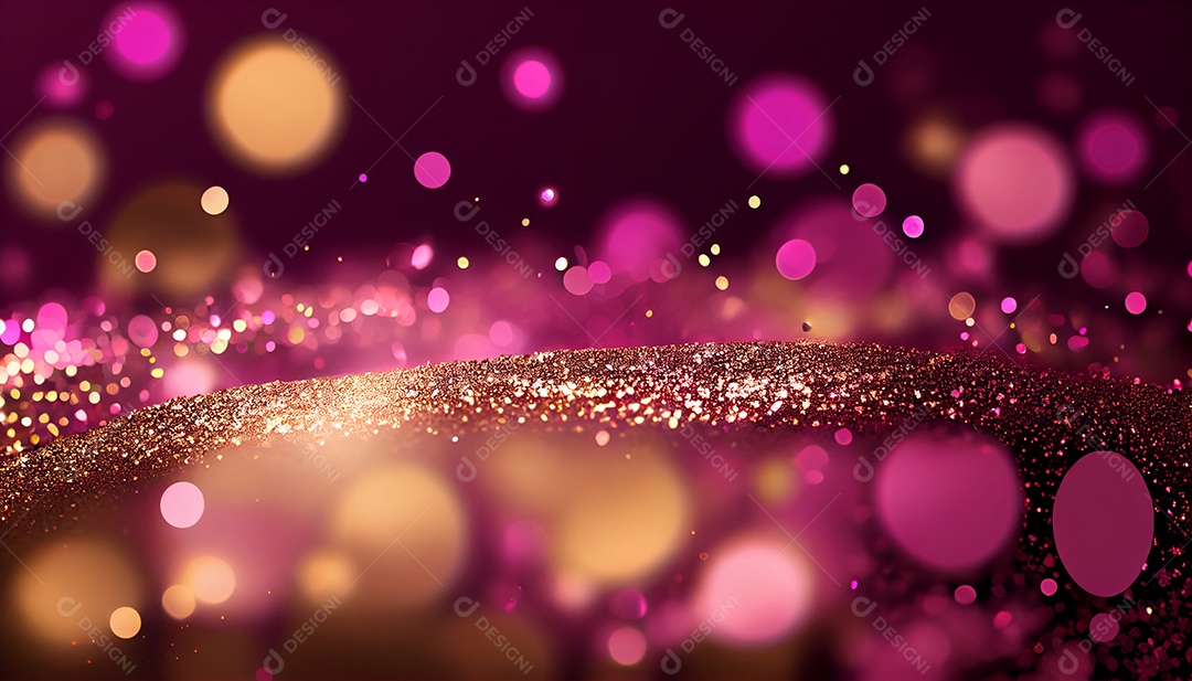 Background de glitter dourado e rosa