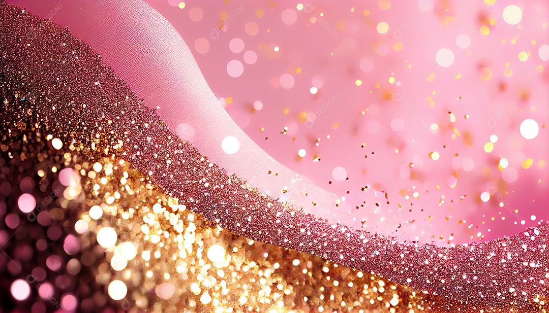 Background de glitter rosa e dourado