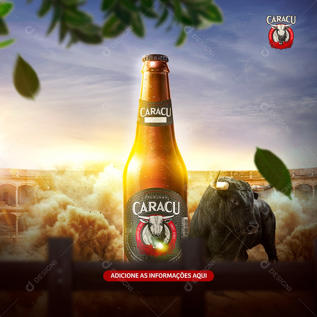 Cerveja Caracu Peça Já a Sua! Distribuidora de Bebidas Social Media PSD Editável