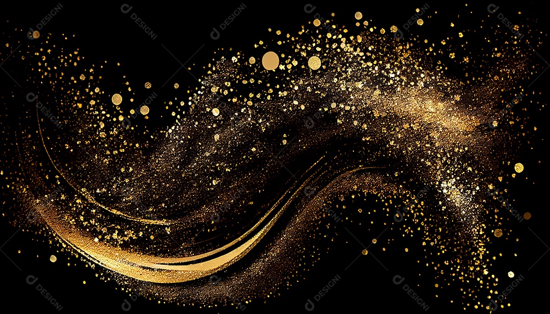 Background de glitter dourado preto