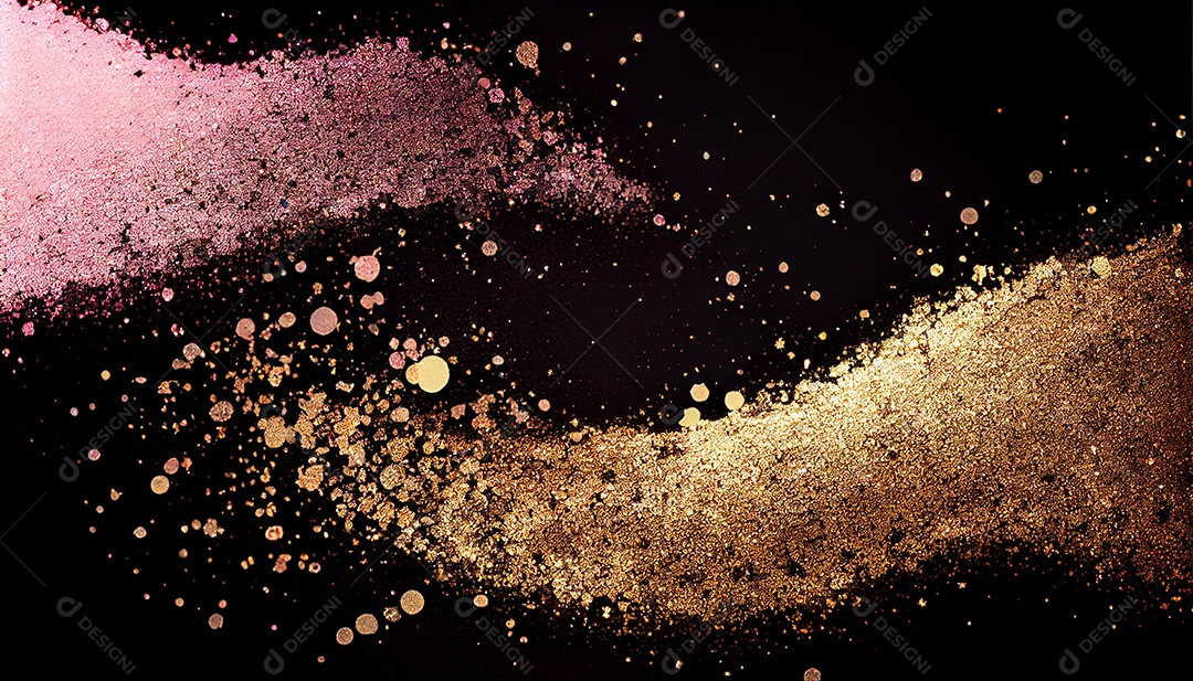 Background de glitter rosa e dourado