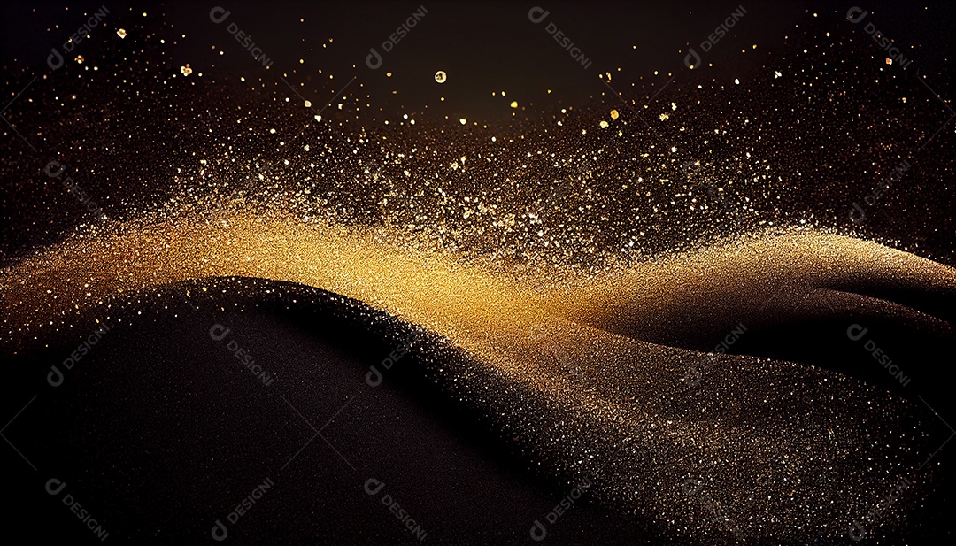 Background de glitter dourado e preto