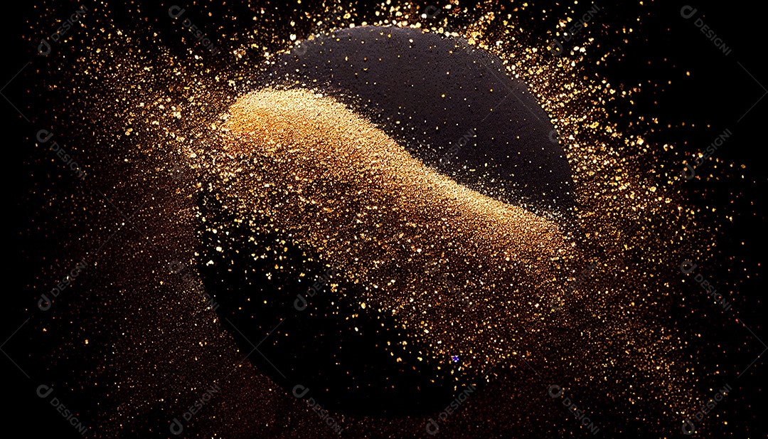 Background de glitter dourado e preto