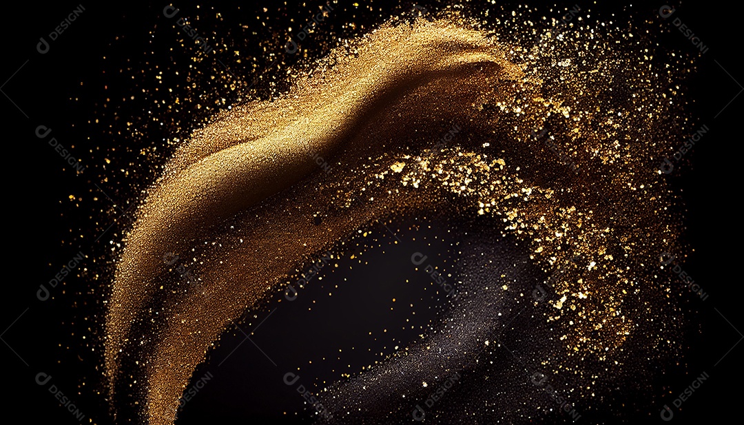 Background de glitter dourado e preto