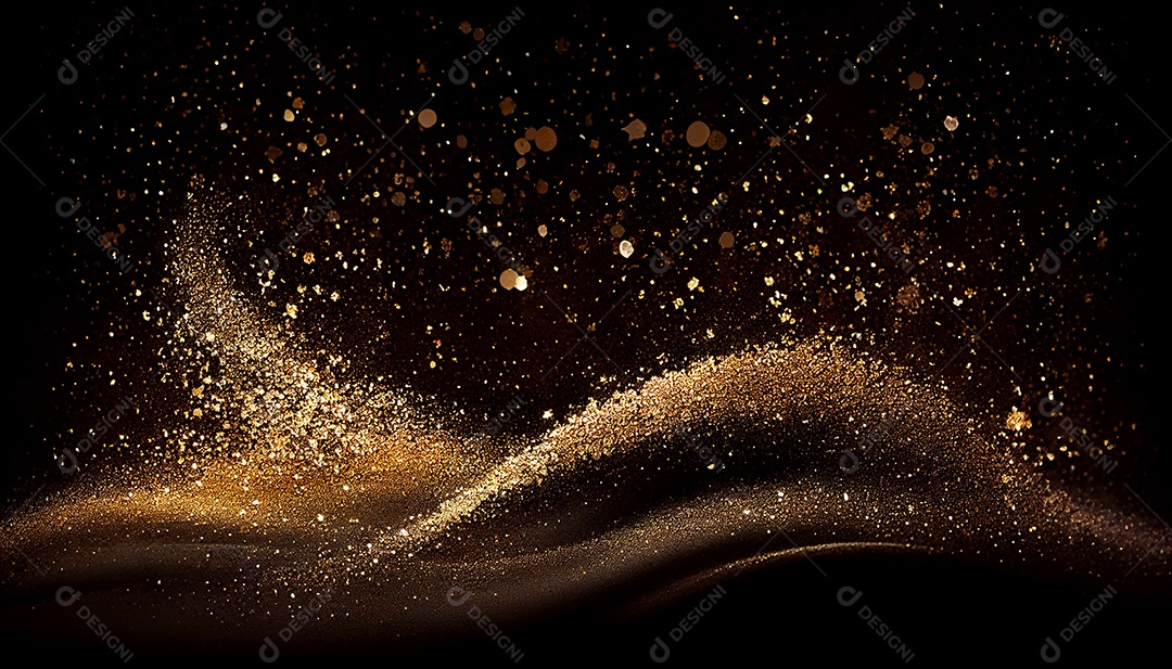 Background de glitter dourado e preto