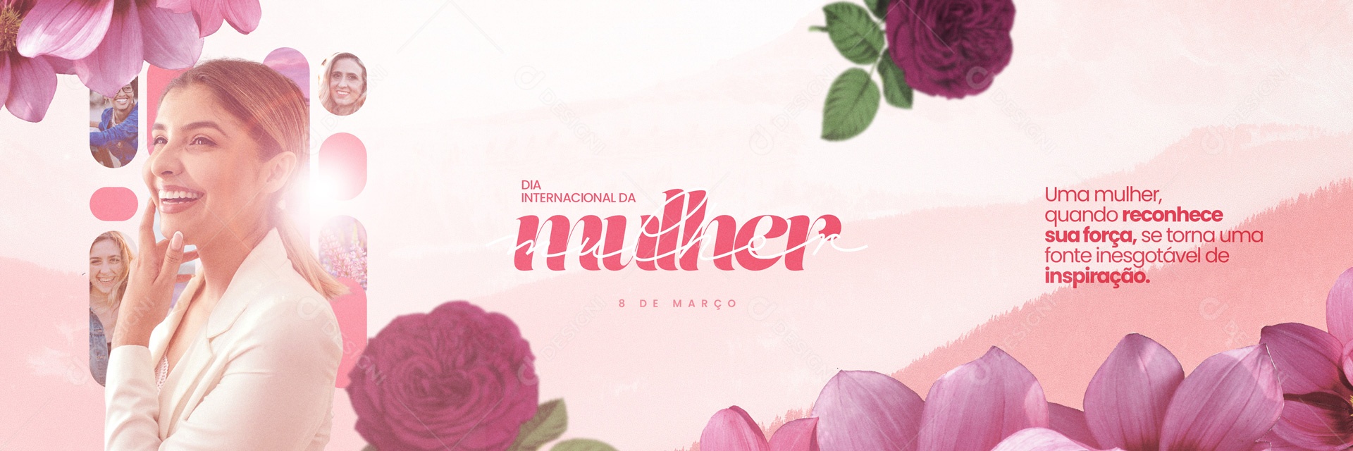 Carrossel Dia Internacional da Mulher 8 De Março Social Media PSD Editável