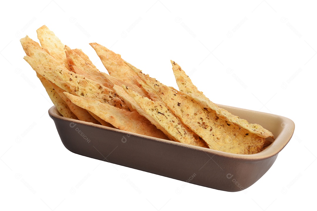 Lanches feitos de massa de pizza com especiarias em fundo branco