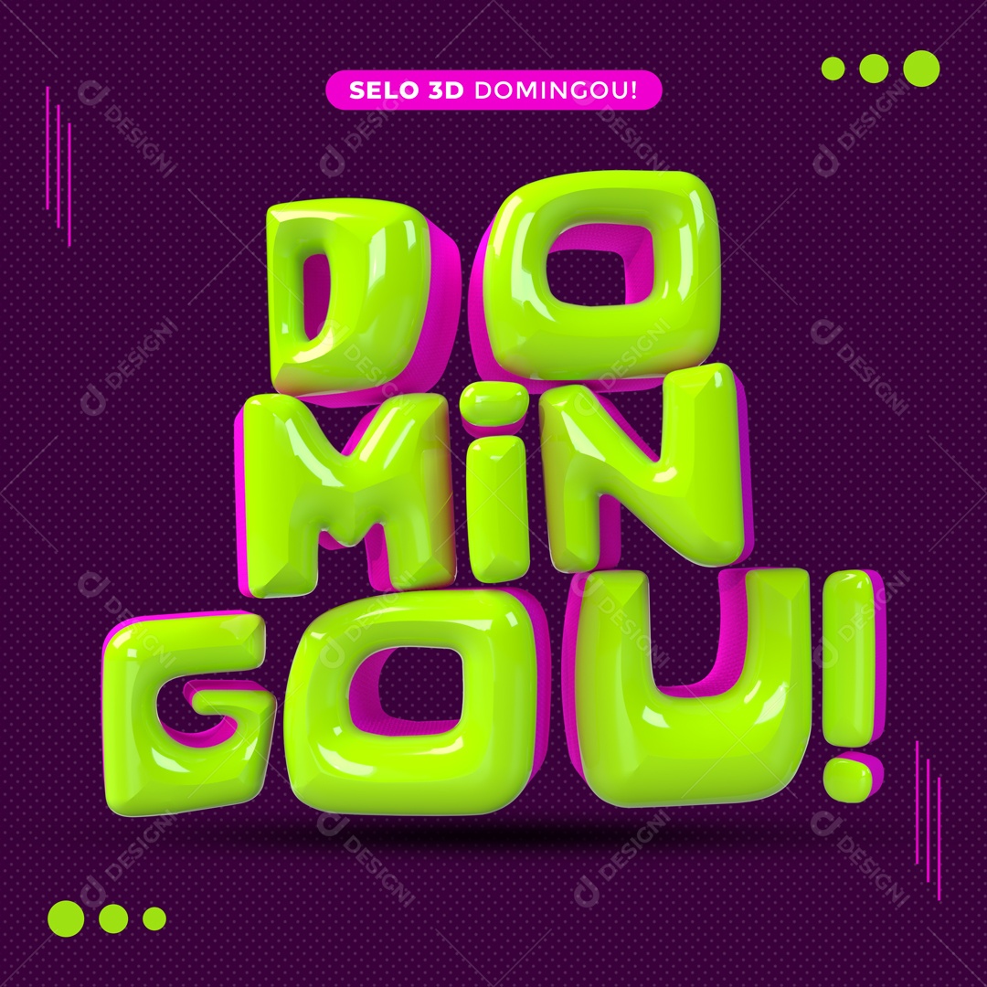 Selo 3D Para Composição Domingou PSD