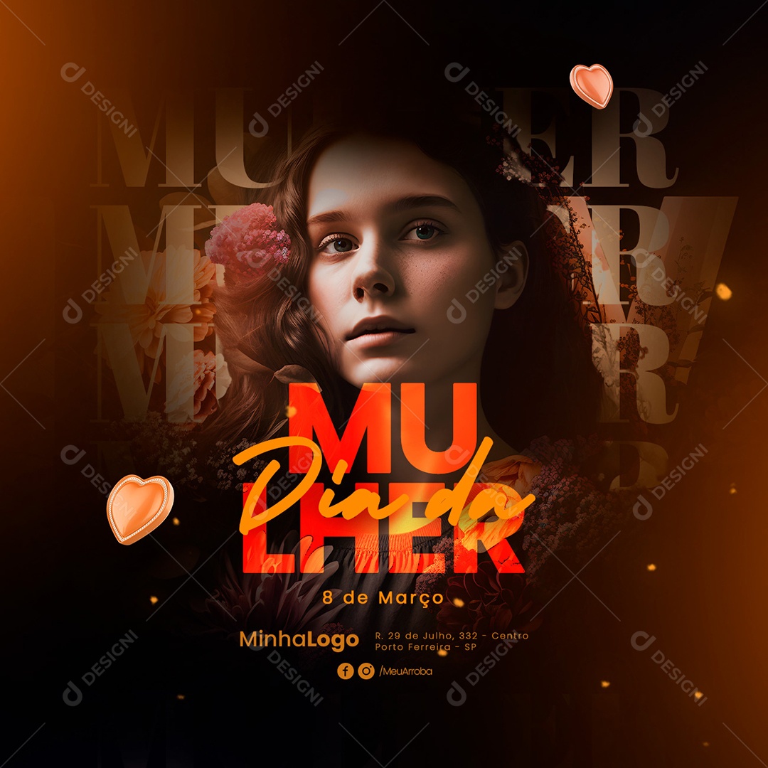 Dia Internacional da Mulher 8 de Março Social Media PSD Editável