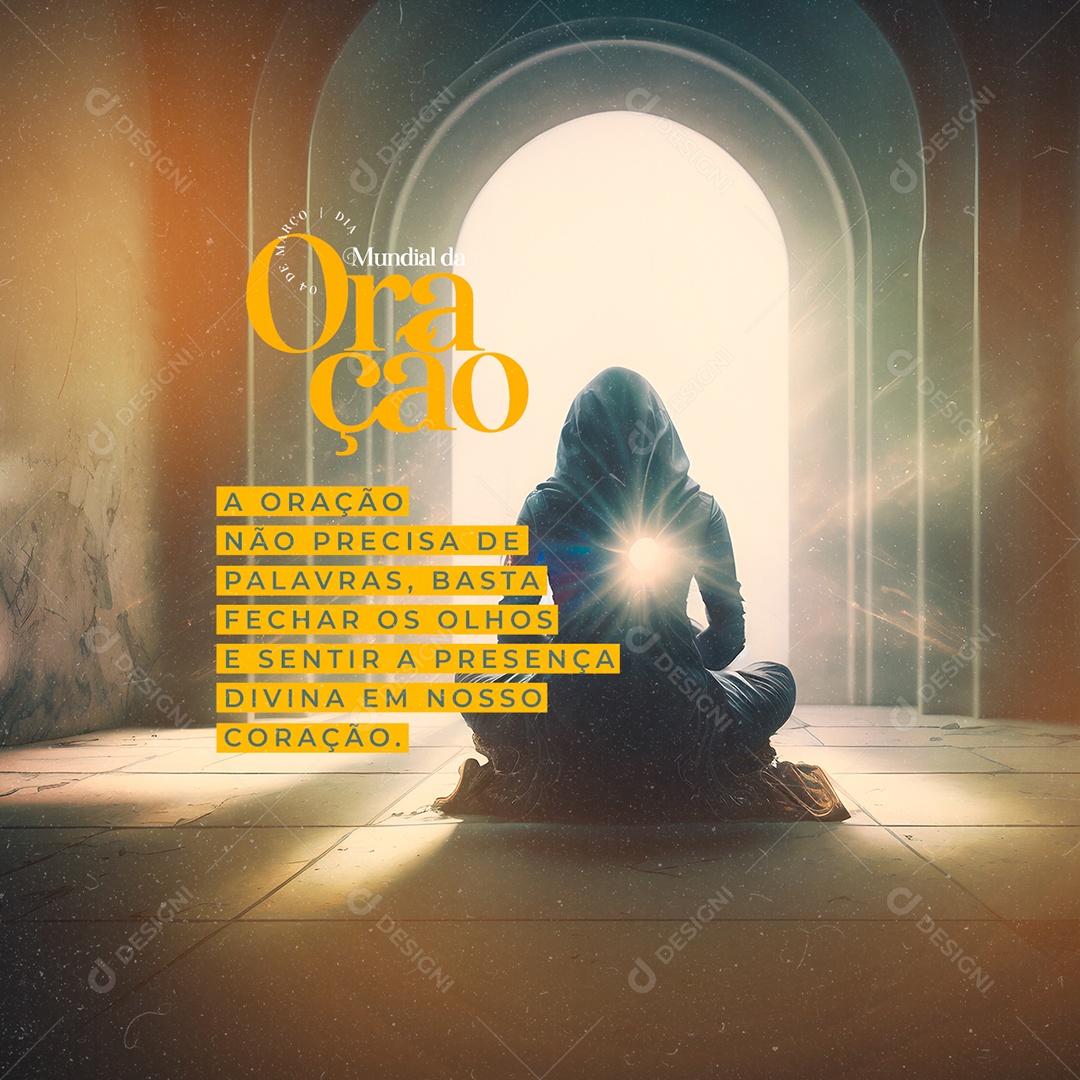 A Oração Não Precisa De Palavras Dia Mundial da Oração Social Media PSD Editável